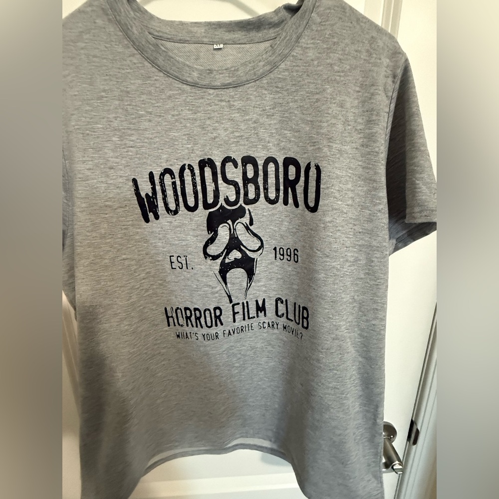 Gray Woodsboro Horror Film Club T-Shirt